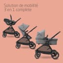 Maxi-Cosi Pack Zelia S Trio Poussette 3 en 1, FamilyFix 360 Base ISOFIX Pivotante - Système de Voyage incl. Siège Auto CabrioFix S i-Size, 0-4 ans, jusqu'à 22 kg, Gris + Base FamilyFix 360 - 2