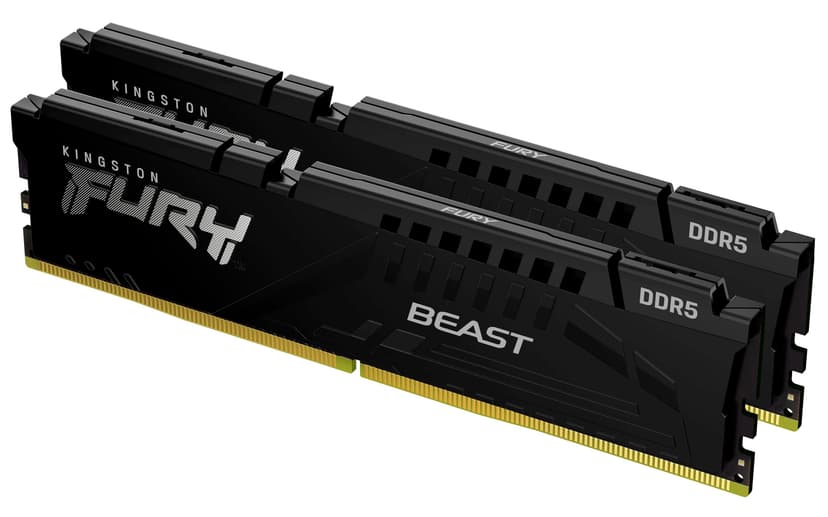 Kingston FURY Beast Noir DDR5 32Go (2x16Go) 6000MT/s CL30 DIMM Mémoire pour PC de Gamer Kit de 2 AMD EXPO et Intel XMP - KF560C30BBEK2-32 - 1