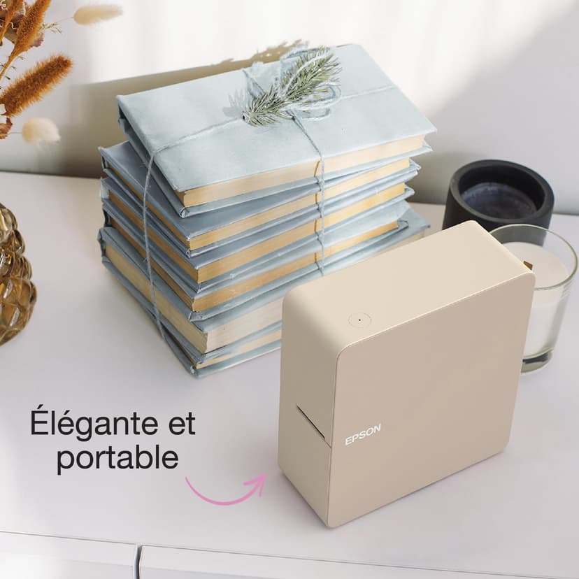 EPSON LabelWorks LW-C610 | Imprimante d'étiquettes portable - Bluetooth, application iOS et Android, alimentation batterie ou secteur, impression jusqu'à 24 mm, 50 rubans, massicot économique - 9