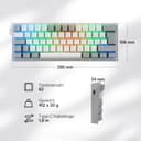 Redragon K617 Fizz 60% German QWERTZ Layout Gaming Keyboard, RGB Wired Gaming Keyboard, 62 Keys, Hot Swap Red Switches, Programmable Buttons, Removable USB Type C Cable - Grey & White - 7