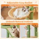 Taoqimiao Cat Tree, 180cm Cat Tower for Indoor Cats Large Cats, Multi-level Cat Climbing Tower, 8 Sisal Scratching Posts, Metal Frame Cozy Hammock, Scratch Board, 2 Top Perches, Green MSC026L - 6