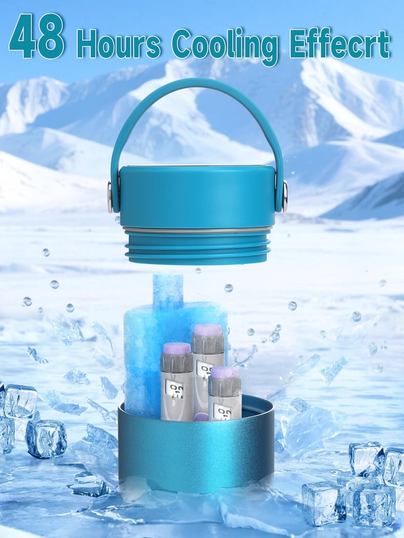 YOUSHARES Pochette Isotherme Insuline, 48H Bouteille Isotherme Stylo d'Insuline Voyage Affichage de la Température avec Glacière, Boîte Réfrigérée Transport Médicament pour Diabétique Seringue, Bleu - 3