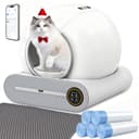 XQDKoon Automatic Cat Litter Box Self Cleaning with Odor Control, Safety Protection, APP Control, Odor Removal, 65L +9L Self Cleaning Litter Box Multiple Cats with 2 Roll Garbage Bags - 1