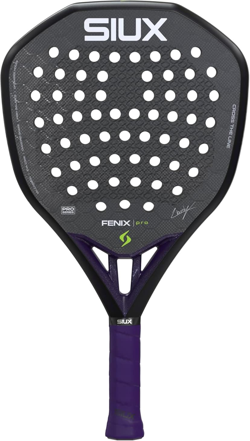 Siux - Padel Racket Fenix Pro 2026 Black Professional Level Diamond Shape - Maximum Power in Attack - 1