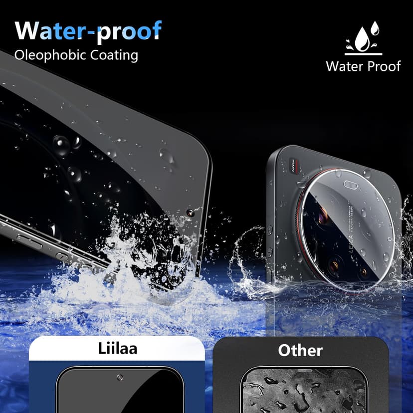 LiiLaa Privacy Screen for Xiaomi 17 Ultra, Pack of 2 Anti Spy Tempered Glass Screen Protector and 2 Pieces Camera Protection, 9H Hardness Privacy Film Scratch-Resistant Privacy Film Privacy Film - 4