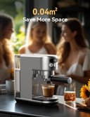 Neretva Machine a Cafe, 20 Bar Cafetière Expresso 1350W Compacte En Acier Inoxydable Avec Mousseur À Lait & Écran LED Machine à Cafe Utiliser Pour La Maison Capacité 1,3L - Espresso/Macchiato/Latte - 6