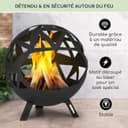 blumfeldt Fire Pits for Garden, Fire Bowl Camping Firepit, Outdoor Wood Burners for Camp Firepit with Steel Base Stand, Outside Fireplace Log Burner w/Poker, Circular Weatherproof Firebowl for Garden - 2