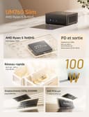 MINIS FORUM UM760 Slim Mini PC, processeur AMD Ryzen 5 7640HS Mini Computer (6C/12T, jusqu'à 5,0 GHz), 16 Go de RAM DDR5 et 1 to de SSD PCIe 4.0, 8K@60Hz HDMI 2.1/USB4, WIFI6E/BT5.2 - 2