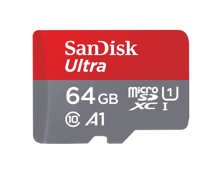 SANDISK Ultra microSDXC card 64GB for Chromebook + SD adapter (up to 140 MB/s transfer speed, with A1 App Performance, UHS-I, Class 10, U1) - 1