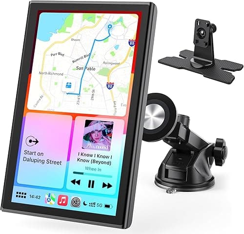 Avylet 7'' Wireless Car Stereo with Apple Carplay & Android Auto, Portrait & Landscape Screen, OTA, Magnetic Mount, Portable Car Stereo, GPS Navigation, Bluetooth/Voice Control/Mirror Link