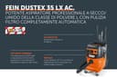 FEIN Dustex 35 LX AC, Aspirateur industriale eau et poussière avec nettoyage entièrement automatique du filtre,certification classe de poussières L, Aspirateur professionnel pour chantiers et ateliers - 5