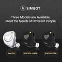 Linsoul SIMGOT EW300 Ecouteurs Intra-Auriculaires 1DD+1Planar+1PZT Hybrid Driver, Écouteurs filaires IEM, Ecouteurs Gaming avec Embouts détachables, câble IEM OFC plaqué Argent (EW300 DSP, avec MIC) - 2
