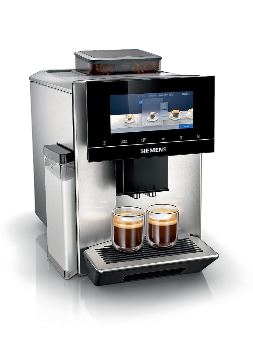Siemens, machine à café automatique EQ900 TQ903D03, contrôle par l'application, écran tactile, mode barista, AromaBoost, réduction du bruit, broyeur premium, nettoyage à la vapeur, 1 500 W, inox - 1