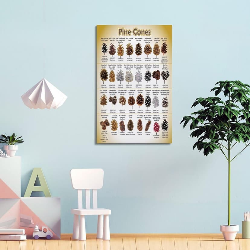 HNPBB Nature Vintage Poster Pine Cones Identification Poster Decorative Painting Canvas Wall Posters And Art Picture Print Modern Family Bedroom Decor Posters 16x24inch(40x60cm) - 4