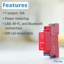 Shelly Pro 1PM - Wi-Fi Bluetooth Smart Relay Switch With Power Metering, Home Automation, Alexa & Google Home Compatible, iOS Android App, No Hub Required, Wireless Light Control - 2