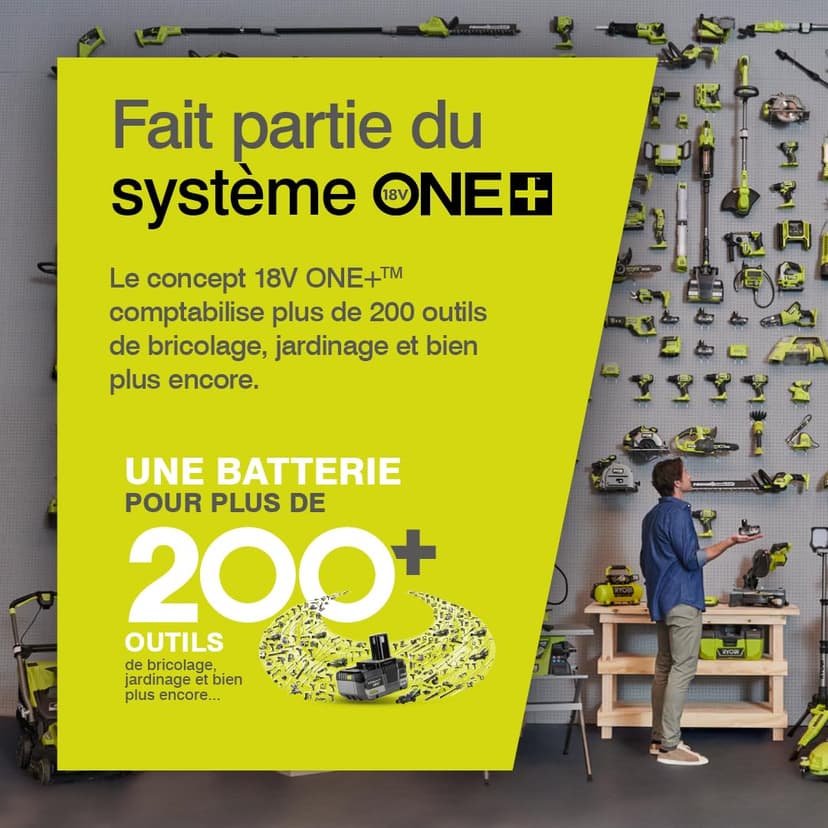 RYOBI - Ponceuse Excentrique Sans Fil 18V ONE+ RROS18-0 – Plateau Ø125 mm, Collecteur de Poussière, Mouvements Orbitaux Puissants – Finition Bois, Peinture, Métal – Batterie Non Incluse - 7