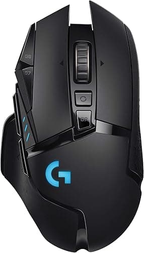 Logitech G502 LIGHTSPEED Wireless Gaming Mouse, HERO 16K Sensor, 16,000 DPI, RGB, Adjustable Weights, 11 Programmable Buttons, Long Battery Life, On-Board Memory, PC/Mac - Black (German Packaging)