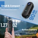4K Mini Action Camera 128GB Thumb POV Portable Body Cam Wearable Video Recorder with IPX7 Waterproof Underwater Camcorder, Helmet Mount, Magnetic Sport DV for Bike Cycling, Pet, Vlogging(Black) - 2