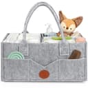 Maliton Panier Rangement Bébé Portable en Feutre avec Poignée Compartiments Détachables, Pour la table à langer ou la chambre du bébé, Pour les couches, lingettes et inserts, Gris - 1
