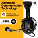 KORE Aviation P1 General Aviation Headset for Pilots | Mono, 24 db Passive Noise Reduction Rating, Noise Canceling Microphone, Acoustic Foam Ear Cups, AUX Port for MP3 Music Input with GA Dual Plugs - 2