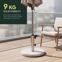 KEPLIN Parasol Base Stand 9kg – Heavy Duty Granite Patio Umbrella Holder for Garden, Outdoor Furniture, Canopy, Gazebo, Awning – Weather Resistant – Fits 45mm Pole (9kg, Granite) - 7
