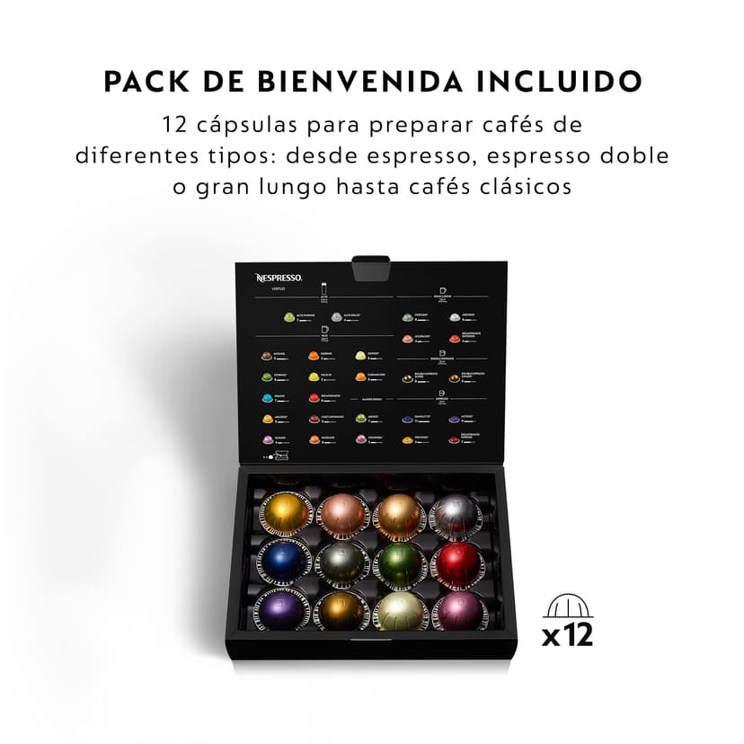 Nespresso Krups VERTUO Next XN910N Pod Coffee Maker, Krups Espresso Machine, Coffee Various Sizes, 5 Cup Sizes, Centrifusion Technology, 30s Heating, WiFi, Bluetooth, Matte Black - 2