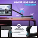 CAHAYA Microphone Boom Arm Professional Low Profile Adjustable Microphone Arm with Extension Rod Under-Screen Design for Streaming & Recording, Load Capacity up to 2.5 kg Microphone Swivel Arm - 6