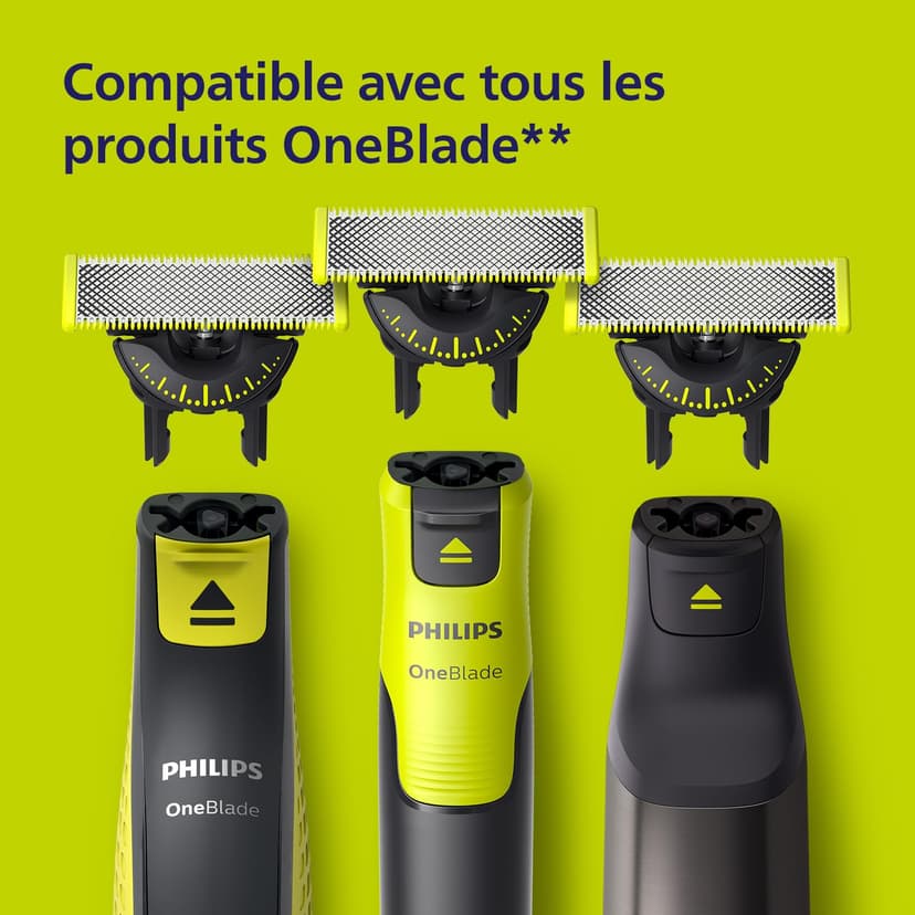 Philips OneBlade Authentic 5x 360 Blade Replacements - Fits ALL OneBlade handles - Durable Stainless Steel- 20- month supply, Model QP450/50 - 2
