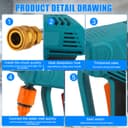 WingFly Cordless Pressure Washer for Makita Battery 18V, Portable High-Pressure Washer 5m Hose, Nozzle, Battery Pressure Washer for Car/Floor/Garden Cleaning & Watering(No Battery) - 3