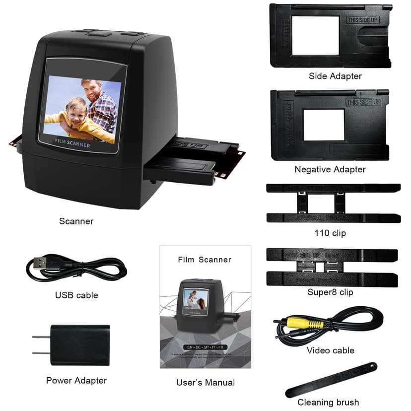 Digital Film Scanner, Standalone Slide Scanner and Negative Scanner Converts Negatives and Film Slides of 35 mm, 126, 110, Super 8 and 8 mm into JPEG Images, 2.4 Inch LCD Display - 4