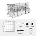 SONGMICS Clôture pour Animaux Domestiques, 2 Niveaux, Enclos Modulable, pour Petits Animaux, Hamsters, Lapins, Cochon d’Inde, Panneaux Grillagés, Usage Intérieur, 143 x 73 x 71 cm, Noir LPI02H - 7