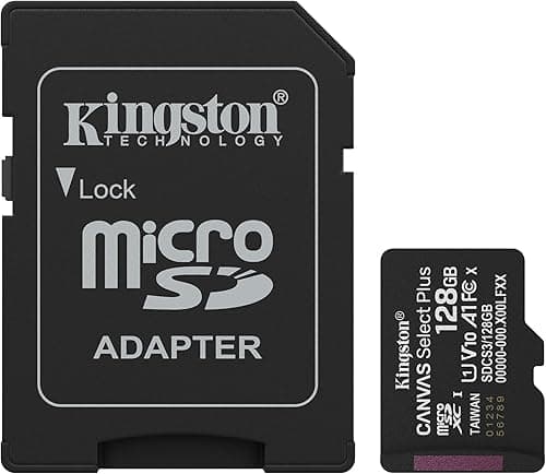Kingston Canvas Select Plus microSD Memory Card 128GB microSDXC Gen3 150MB/s A1 Card + Adapter - SDCS3/128GB