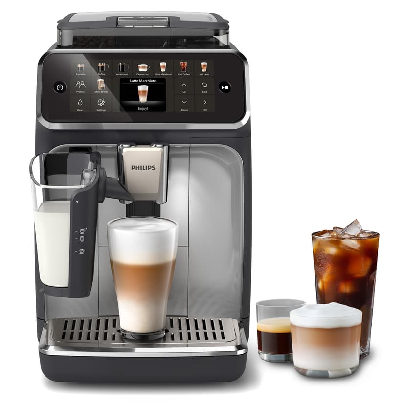 Philips 5500 Series Bean to Cup Coffee Machine – 20 Hot & Iced drinks, LatteGo Milk Frother, Fastest-to-Clean, 40% Quieter, Ceramic Grinder, Fully Automatic Espresso & Cappuccino maker – EP5546/70 - 1