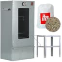 ITA Smoker Oven 7000 - Smoker Set with Table - Smoker Cabinet with Window and Thermometer - Alloy Steel - EU Quality - Direct from Manufacturer - 81 cm with 3 Levels - 1