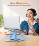 EOIWUY Laptop Stand with 360° Swivel Base, Portable Foldable Laptop Riser for Desk, Ergonomic Adjustable Cookbook Holders Computer Stand Holder for Team Work, Compatible with MacBook Pro/Air (10-16") - 5