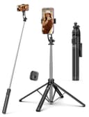 71" Phone Tripod & Selfie Stick,QIRITA Integrated Extendable Quadrapod for Smartphone, Stability on Four Axes, Portable Travel Tripod Stand with Remote Control for iPhone, Android, Camera&GoPro - 1