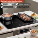 KICHPOWER Plaque Induction 4 Feux, 1 Zone Flexible, Plaque Induction 60cm Encastrable, Plaque de Cuisson électrique, Boost Fonction, Commande Tactile, 6000W, 9 Niveaux de puissance, Minuterie 1-99 Min - 4