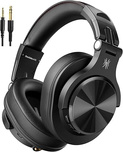 OneOdio Bluetooth over-ear headphones, closed studio headphones with share port, wired and wireless professional DJ headphones for electric drum, piano, guitar, AMP recording and monitoring.