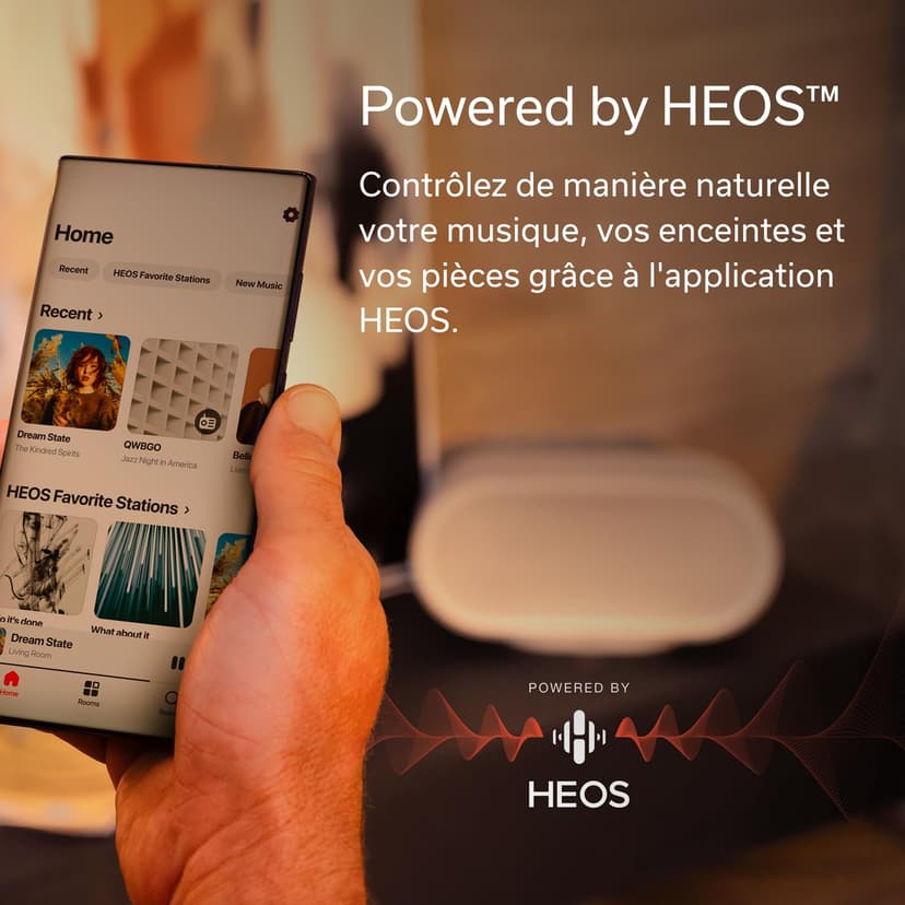 Denon Home 600 Flagship Wireless Smart Speaker with Dolby Atmos Music & Built-in Subwoofers, HEOS Multiroom, AirPlay 2 & Bluetooth – Premium High-Resolution Home Audio Speaker - Black - 5