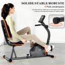 ISE Horizontal Exercise Bike with Adjustable Saddle, Recumbent Exercise Bike Ideal for Recovery Training, Pulse Sensors, Quiet, Grey - 6
