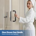 Ranbo Shower Glass Door Handle, 203mm (8 Inch) Hole Centres, Matt Black, 304 Stainless Steel, 1.0mm Thick Tube, Fits 6–12mm (1/4"–1/2") Glass, for Bathroom Door Installation or Replacement. - 7