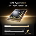NiPoGi Essenx E1 Mini PC AMD Ryzen 3250U Windows 11 Pro (2C/4T, up to 3.5 GHz) 8GB DDR4 RAM + 256GB SSD, 4K@60Hz dual display HDMI 2.0 + DP/Wi-Fi/BT/LAN, mini computer for office/education - 3
