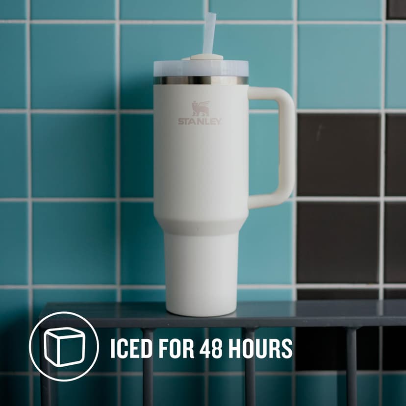STANLEY 1913 Quencher H2.0 Flowstate Tumbler 1.2L – Cold for 11 Hours – Iced for 48 Hours – Metal Water Bottle with Straw, Handle and Lid – Dishwasher Safe – Travel Mug for Cold Drinks – Cream - 5
