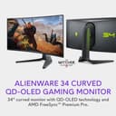 Dell ALIENWARE 34" CURVED QD-OLED Gaming Monitor - AW3423DWF, AlienFX lighting system, Response Time 0.1 ms, Anti-reflective, - 2