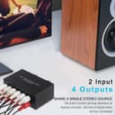 UNSTINCER RCA L/R Audio Switch 4(2) in-2(4) out, Bidirectional Noiseless hifi Stereo Audio Splitter Box, Analogue Aux Line Selector for Headphone Game Console Soundbar TV Speaker Turntalbe, Metal - 8