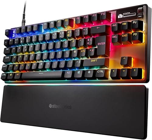 SteelSeries Apex Pro TKL Gen 3 - Gaming Keyboard - Hall Effect Switches; OmniPoint 3.0 - Adjustable Actuation - Game-Ready Presets - Rapid Trigger, Protection Mode, Rapid Tap/SOCD - French AZERTY