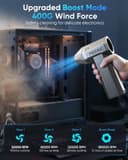 Yeeke Compressed Air Duster, Air Blower 180000 RPM & 400 G Wind Pressure, AST Charging Air Duster Electric with 10000 mAh Battery, 4-Gear Computer Air Duster PC Cleaner with LED Light for Cleaning - 4