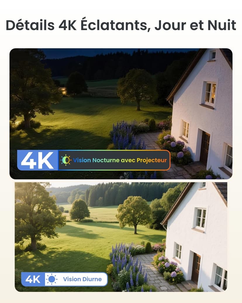 Reolink 4K Solar Security Camera Outdoor Wireless, 355° Pan &140° Tilt, 2.4/5 GHz Wi-Fi, Works with Amazon Alexa, Color Night Vision, Home Hub Compatible, Smart Detection, Argus PT Ultra+Solar Panel - 2