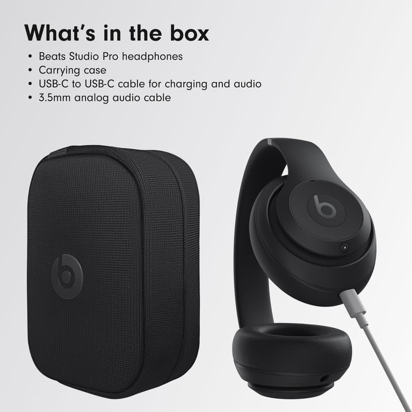 Beats Studio Pro – Wireless Bluetooth Noise Cancelling Headphones – Personalised Spatial Audio, USB-C Lossless Audio, Apple & Android Compatibility, Up to 40 Hours Battery Life – Black - 6