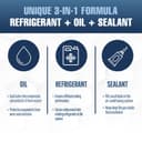 CLIMASET - 3-in-1 R 1234yf Air Con Recharge, Oil, Leak Sealer XL & 2 x R1234yf XL - AC Gas Refill Kit - Air Conditioning Car Recharge Kit - 3